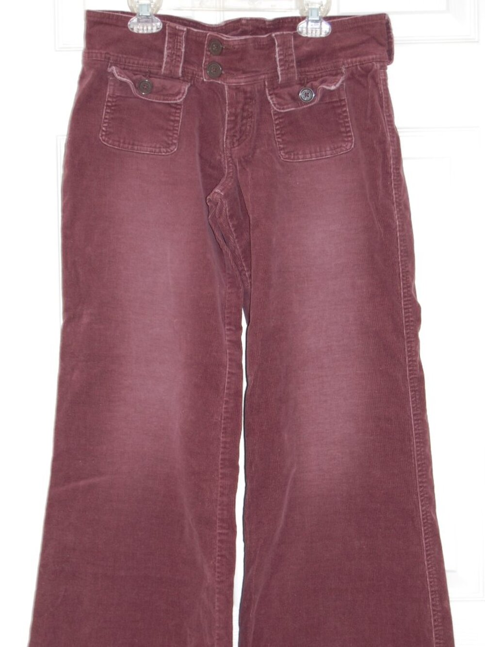 Abercrombie & Fitch, Women Size 4, Plum Corduroy Low-Rise Pants, Vintage Y2K - Picture 3 of 15